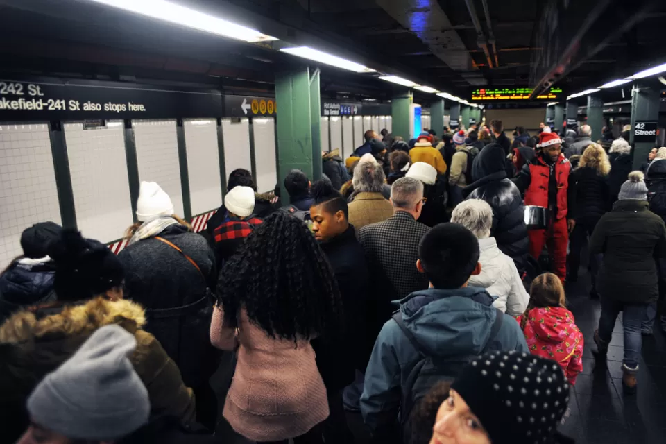 Crowded Subway Platform